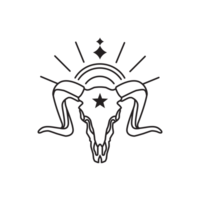 Skull boho element png