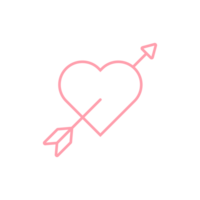 ilustración de corazón con flecha png