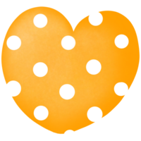 Orange heart with white dot png