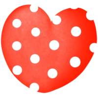 Red heart with white dot png