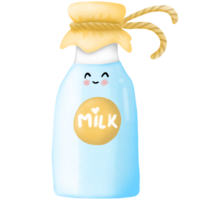 Milk in glass bottle png