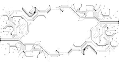 Technology black circuit diagram on white background. vector