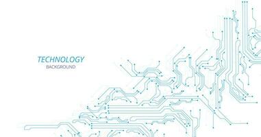 Technology blue circuit diagram on white background. vector