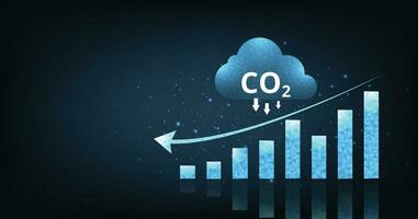 Graph of the decline in carbon dioxide levels. vector