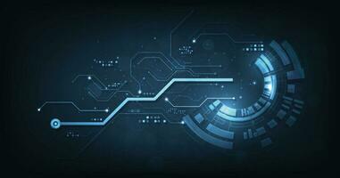 Digital electric circuit circle background concept. vector