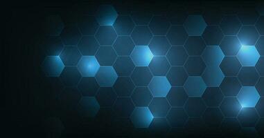 Background of hexagon geometric dark blue pattern. vector