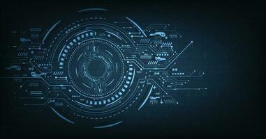 Circle 2d illustration circuit board technology background. vector