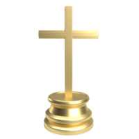 The cross  for religion concept 3d rendering png