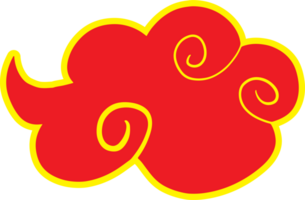 le rouge chinois nuage symbole royalties pour décor image png