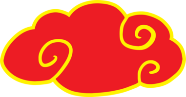 a vermelho chinês nuvem símbolo realeza para decoração imagem png