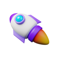 3d rocket launch for social media icon png