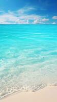 Tropical beach with white sand and turquoise sea water AI Generated photo