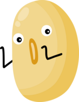 Cute soybean cartoon character with happy gesture. png