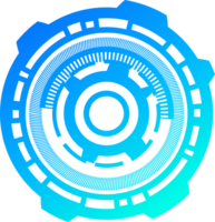 hud futuriste élément. abstrait optique néon but. cercle géométrique forme pour virtuel interface et Jeux. caméra viseur pour tireur d'élite arme. png