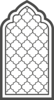 Ramadan window with pattern. Arabic frame of mosque door. Islamic design template. Oriental decoration with ornament. png