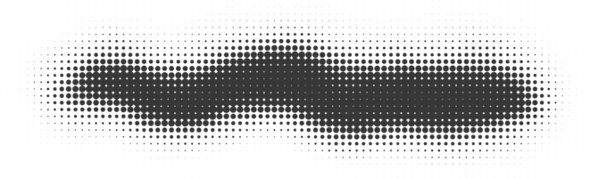 Halftone shape. Dotted grunge abstract staine with gradation. Cloud with shade texture. Geometric gradient blot. png