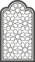 Ramadán ventana con modelo. Arábica marco de mezquita puerta. islámico diseño modelo. oriental decoración con ornamento. png