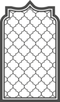 Ramadan window with pattern. Arabic frame of mosque door. Islamic design template. Oriental decoration with ornament. png