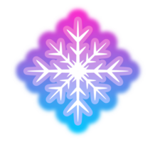 transparent néon embrasé Noël flocon de neige icône dans violet et bleu couleurs. esthétique conception élément pour Noël et Nouveau année png