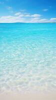 tropical playa con blanco arena y turquesa mar agua ai generado foto