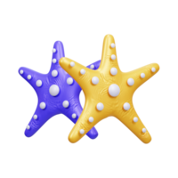 3d starfish icon illustration or 3d beach starfish icon isolated png