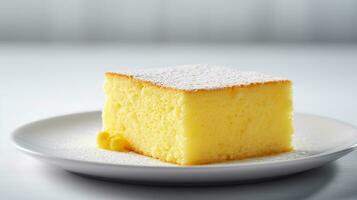 Photo of yellow sponge cake. Generative AI