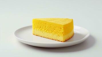 Photo of yellow sponge cake. Generative AI