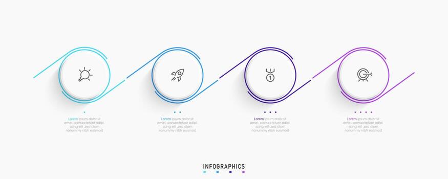 plantilla de diseño de etiquetas infográficas vectoriales con iconos y 4 opciones o pasos. se puede utilizar para diagramas de proceso, presentaciones, diseño de flujo de trabajo, banner, diagrama de flujo, gráfico de información. vector