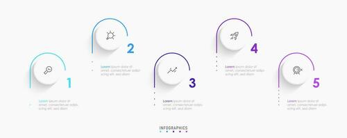 Vector Infographic label design template with icons and 5 options or steps. Can be used for process diagram, presentations, workflow layout, banner, flow chart, info graph.