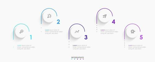 Vector Infographic label design template with icons and 5 options or steps. Can be used for process diagram, presentations, workflow layout, banner, flow chart, info graph.