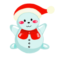 Watercolor and drawing for cute cartoon smile snow beer. Digital painting of icon illustration. Christmas and new year element decoration. png