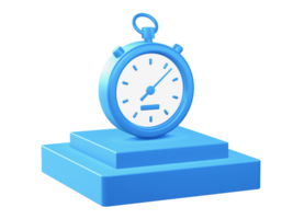 3d render of Stopwatch time icon with square podium png