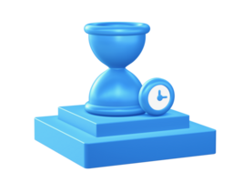 3d render of hourglass icon with square podium png