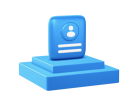 3d render of contact person icon with square podium png