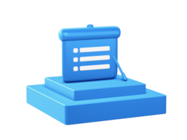 3d render of business presentation icon with square podium png