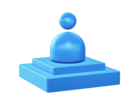 3d render of social network person and people icon with square podium png