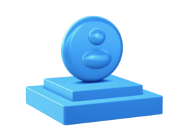 3d render of person or people network relation icon with square podium png