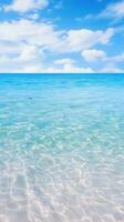 Tropical beach with white sand and turquoise sea water AI Generated photo