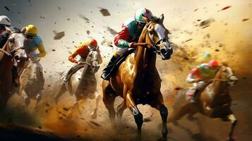 Horse racing's photo. Generative AI photo