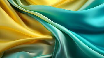 abstract background with wavy folds of silk fabric photo
