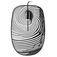 Computer mouse hand drawn sketch illustration Computer technology vector