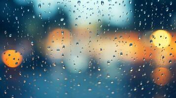 raindrops on the glass, abstract background, drops of water on the glass photo