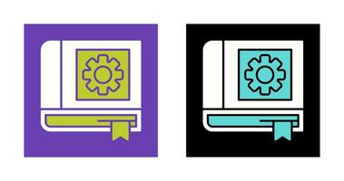 icono de vector de libro de configuración