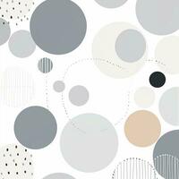 Seamless pattern with circles and dots in gray and white colors photo