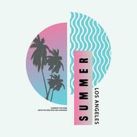 verano los angeles ilustración tipografía para t camisa, póster, logo, pegatina, o vestir mercancías vector