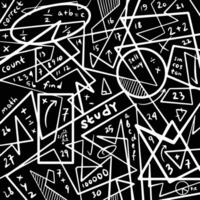 aleatorio líneas y matemáticas educativo elementos vector antecedentes aislado en negro cuadrado fondo de pantalla modelo. sencillo plano monocromo fondo de pantalla fondo.