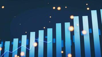 statistico grafico con attività commerciale finanza concetto, 3d resa. video