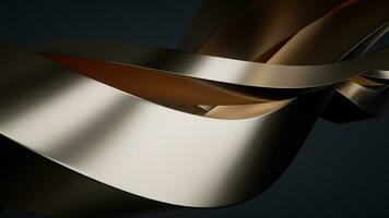 Metallic curve geometry background, 3d rendering. video