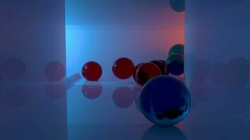 Transparent balls in the tunnel, 3d rendering. video