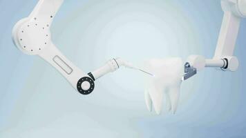 Mechanical arm with tooth, 3d rendering. video